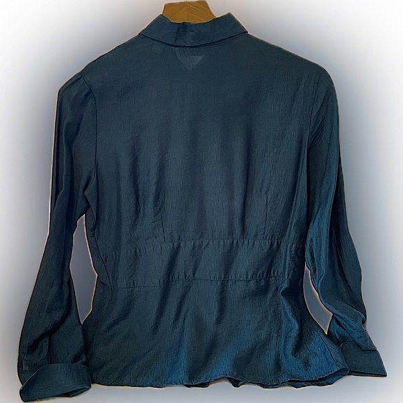 Coldwater Creek Button Down Blouse in Dark Teal - Picture 2 of 10